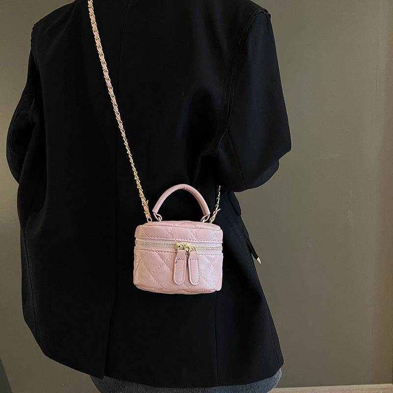 2025 new mini chain box bag fashionable versatile sweet handbag bag diamond embroidered thread shoulder messenger bag