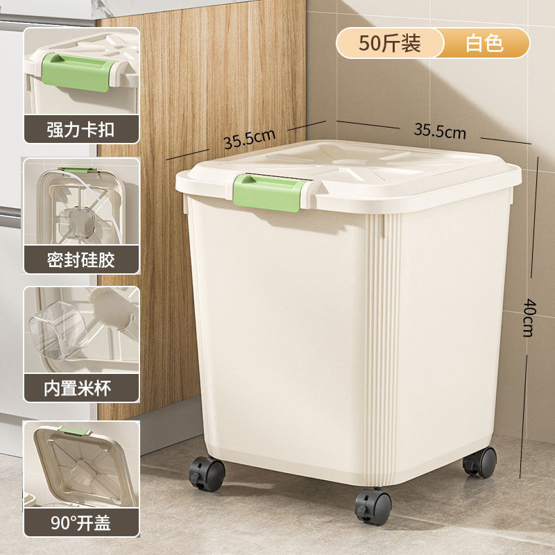 Rice bucket for home kitchen sealed insect-proof moisture-proof rice storage box thickened rice storage tank flour storage barrel rice barrel