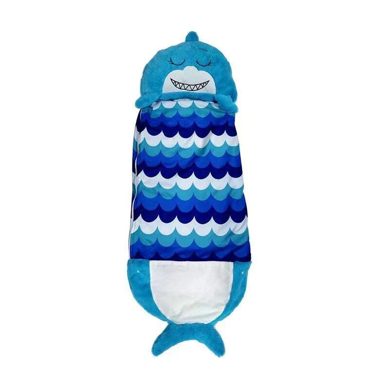 Kids' sleeping bag - foldable anti-kick quilt, children's sleeping bag with cartoon animal design and pillow