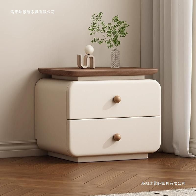 Bedside cabinet cream casualfor homemodern new bedroom leather storage bedside table installation normcore bedside table