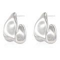 Ins fashion new european and american irregular geometric stud earrings, trendy women's earrings, copper-plated c-shaped asymmetrical earrings