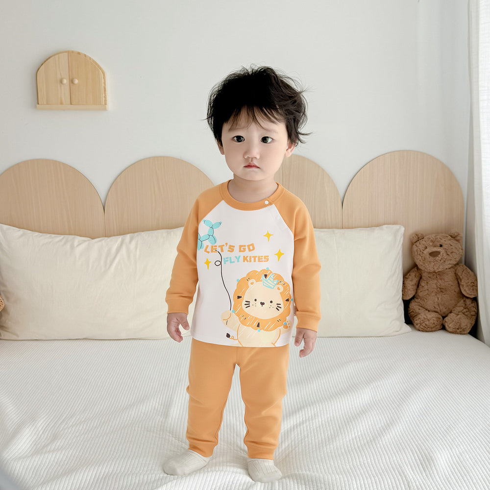 Kids' thermal underwear set - autumn/winter collection - 100% cotton, seamless design - boys & girls, baby, toddler - loungewear & sleepwear