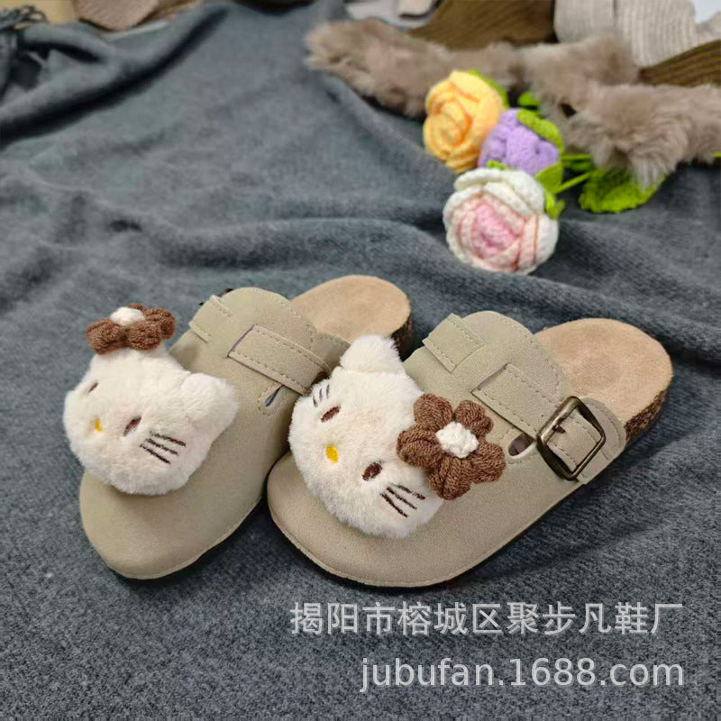Family birkenstock outwear 2026 spring autumcute cartoon big childrenkids birkenstock shoes toe outwear half slippers women