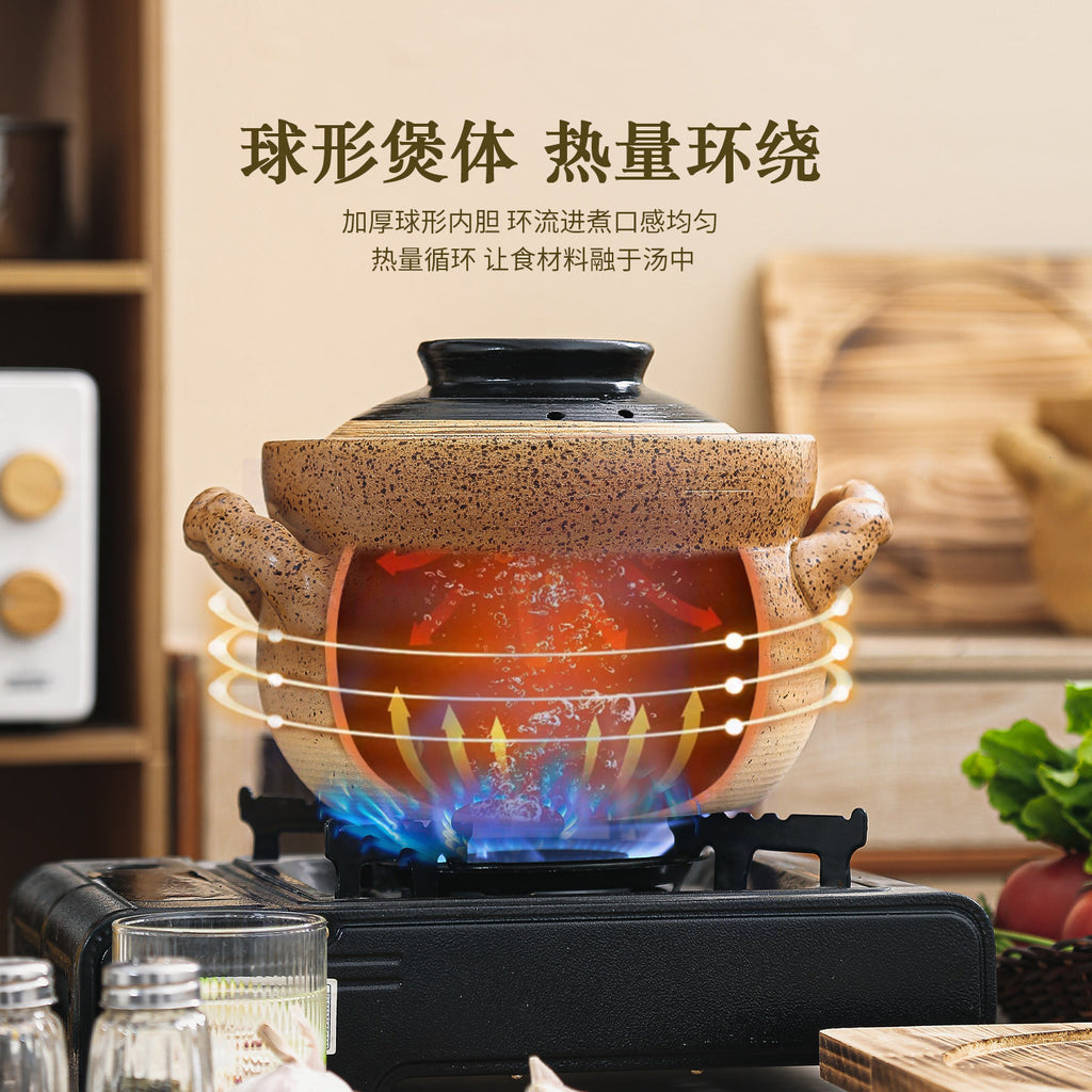 陶土砂锅炖锅家用耐高温燃气灶专用煲汤炖汤商用复古沙锅干烧不裂