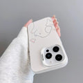 Couple cat & dog catching butterfly design iphone 18 pro max case - gradient color silver iphone 17 hard case