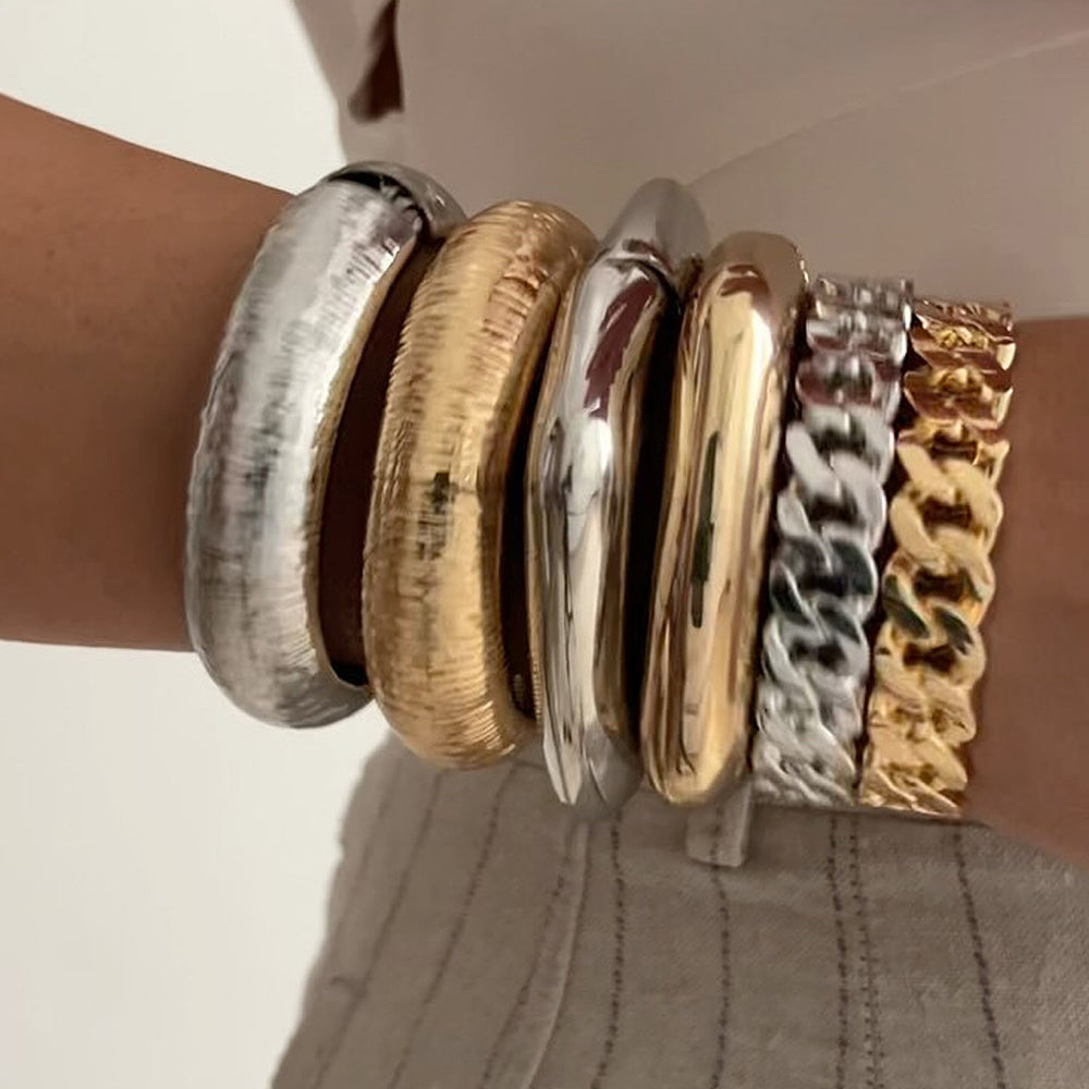 Wholesale braided open bangle bracelet - fashionable, minimalist, irregular round alloy bracelet for women - perfect for us & european cross-border e-commerce