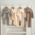 autumn newborn solid color romper cute baby knitted pom-pom hooded crawling suit