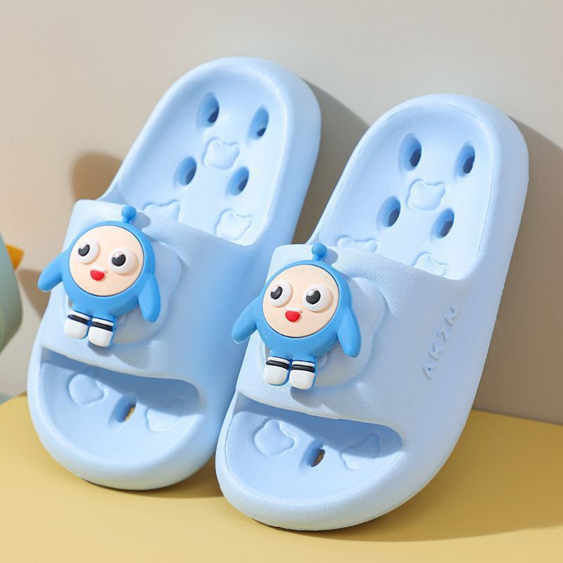 Eva kids' leak-proof cartoon anti-slip hollow-out summer home quick-dry baby slippers bathroom girls' bath slippers