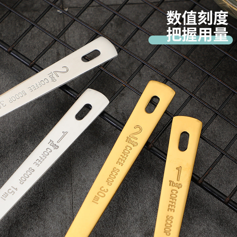 304 stainless steel baking measuring spoon, hanging hole thickened measuring spoon, coffee powder spoon, milk tea powder, fruit powder measuring spoon