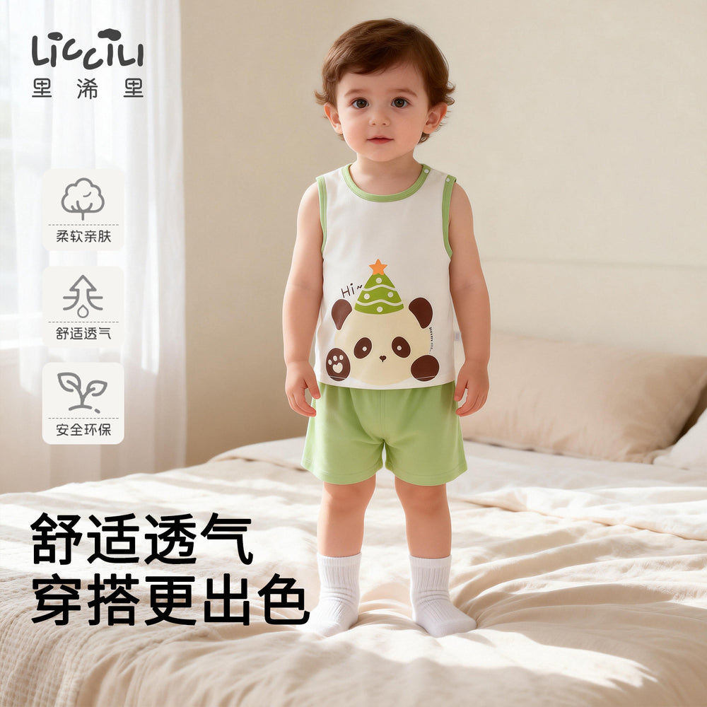 Baby summer tops vest camisole boys and girls pure cotton sleeveless t-shirt boys kids summer thin summer clothes
