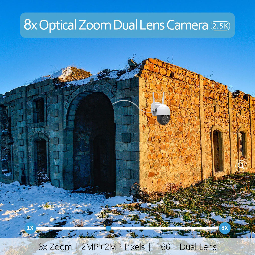 Factory direct sales outdoor binocular zoom camera HD motion detection two-way voice intercom   explosion