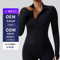 European and american autumn/winter new yoga jacket for women, zip-up cardigan, stretch long sleeve activewear, custom pattern making available
