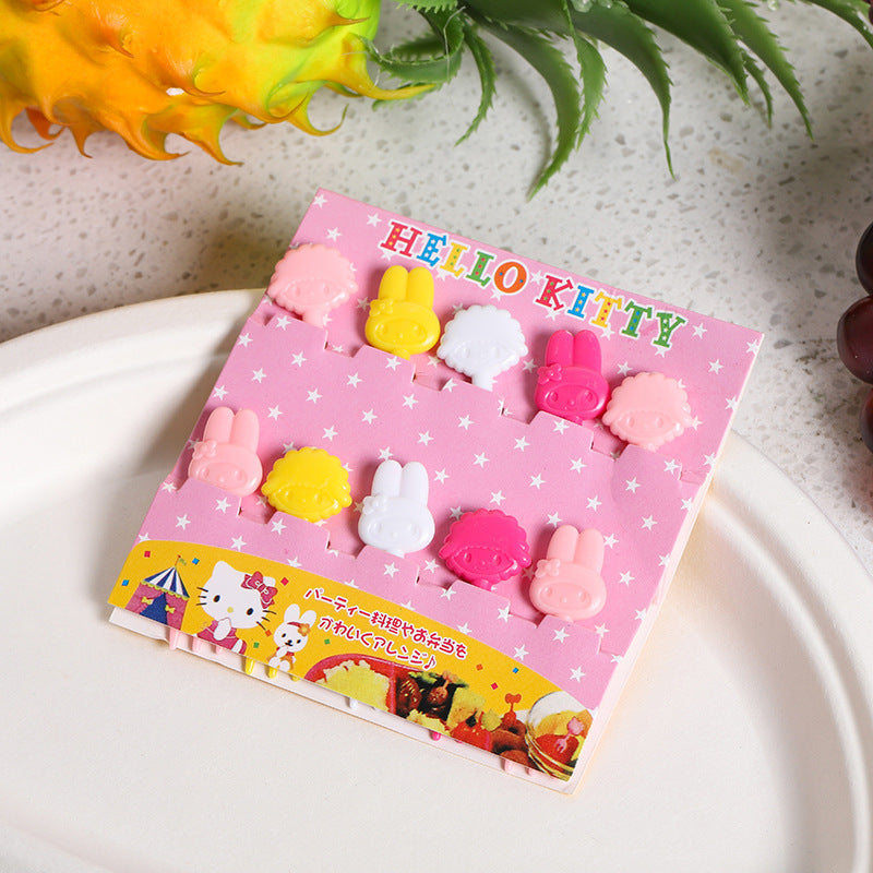 Japanese cartoon fruit picks creative children's food forks cake forks cute animal dessert forks plastic fruit forks