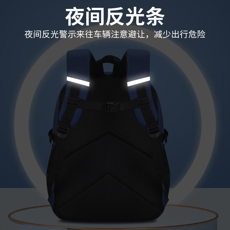 foreign trade schoolbag for primary school boys, first to sixth grade, large capacity, lightweight, spine-protecting and burden-reducing kids backpack