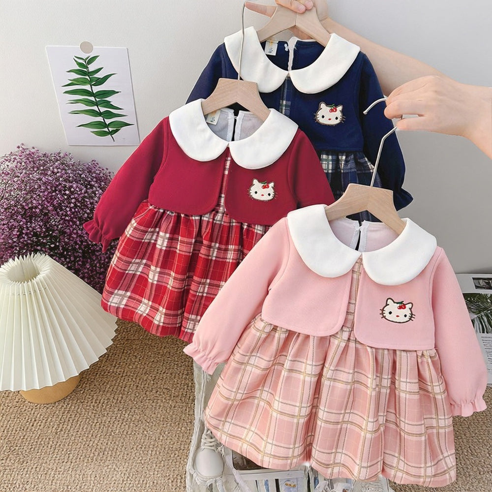 Girls' dress autumn collection : new stylish plaid princess dress for kids and babies - perfect for first birthday parties and trendy occasions