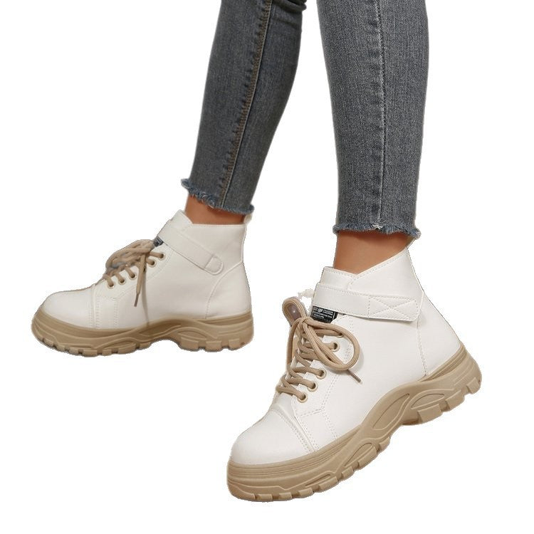 Plus size women's boots for export: new autumn/winter  collection - round toe, square heel, low heel, ankle-length, velcro closure, martin boots