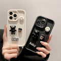 Gaozhu is suitable for apple 16pro stereo smiley face violent bear mobile phone case iphone12/11/xr all-inclusive protection