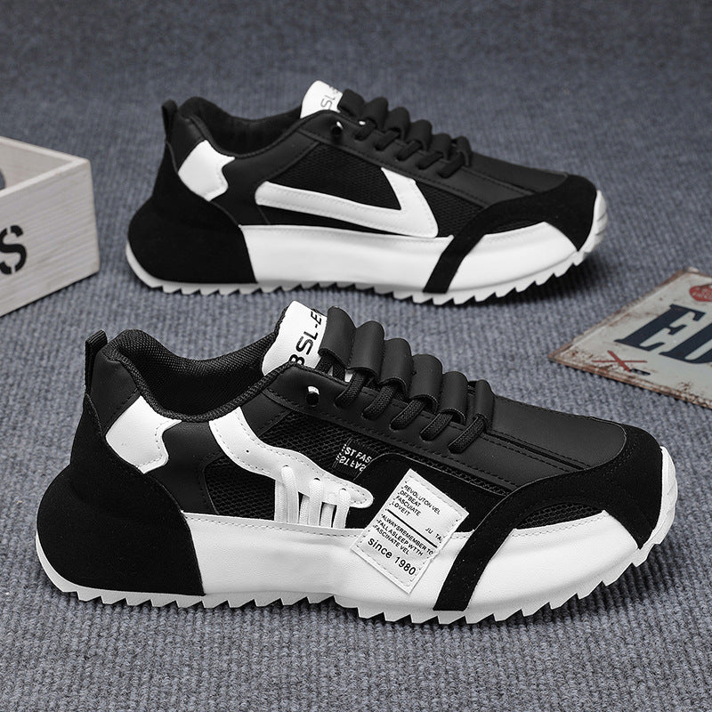 European station men's shoes 2025 new winter breathable versatile athletic casual shoes hidden heel joggers dad shoes for men