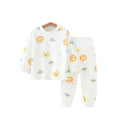 Baby thermal underwear set, 100% cotton, high-waisted, tummy protection, thick autumn/winter style, boys' and girls' pajamas, warm and cozy