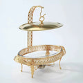 Luxury gold stainless steel hot pot - professional-grade buffet warmer with alcohol burner, ideal for hotel banquets. in stock