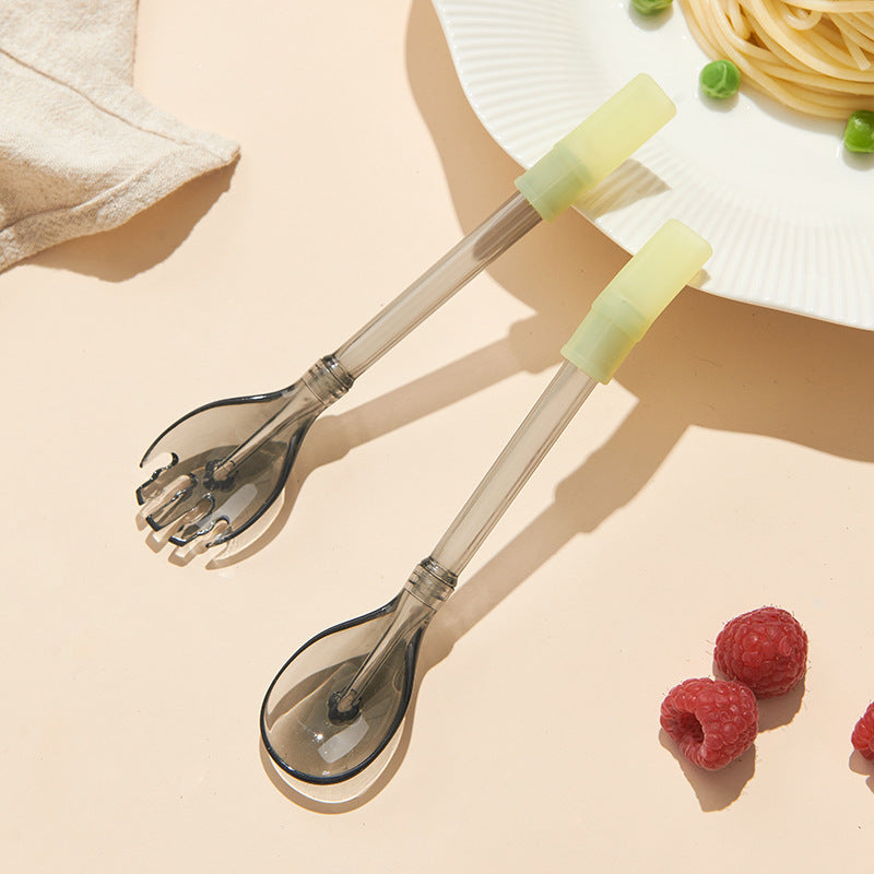 Baby learning to eat training self-feeding spoon kids eating complementary food fork spoon straw drinking soup drinking water tableware