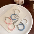 Summer dopamine color block enamel hoop earrings - women's luxury, high-end, elegant stud, hoop, and clip-on earrings