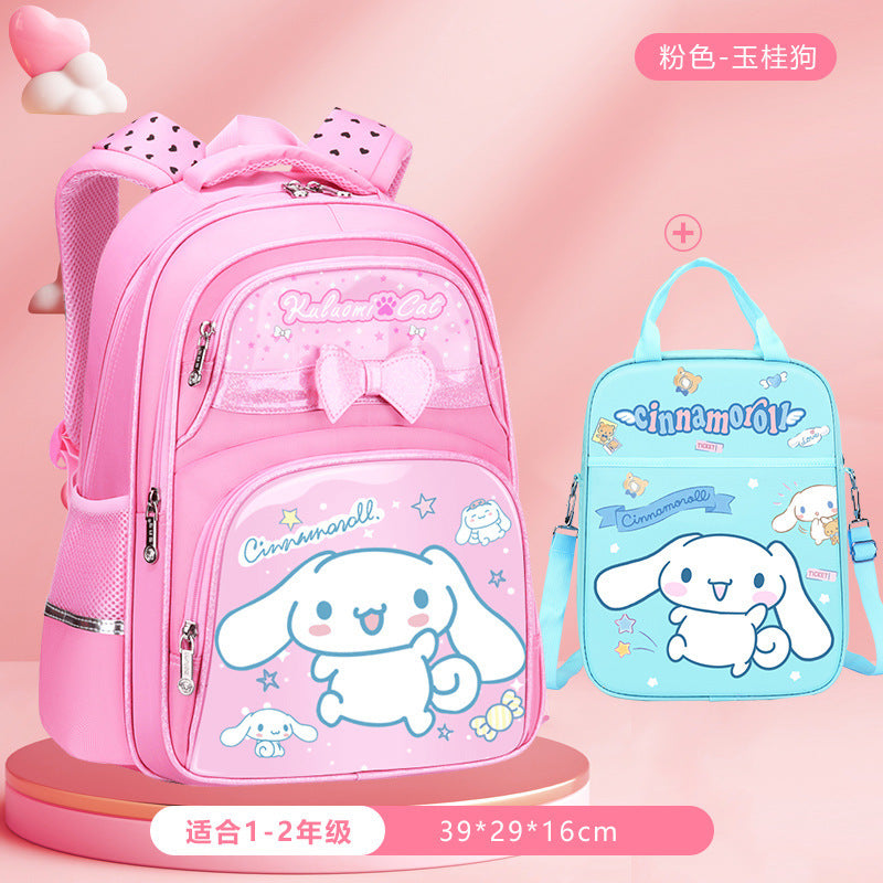 Schoolbag for 1-3-6 grade kids female primary school students 6-9-12 years old large capacity ultra-light backpack to reduce burden