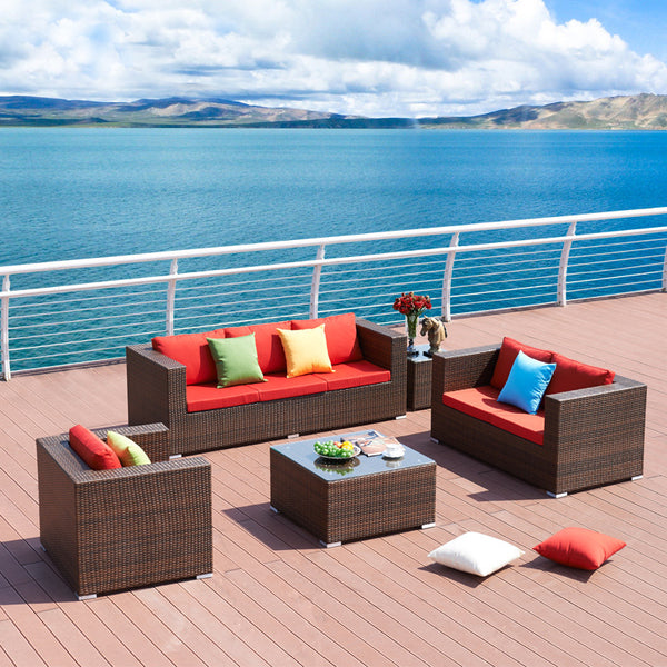 Outdoor rattan sofa garden landscape single and double rattan chair villa garden rattan leisure courtyard open-air balcony combination