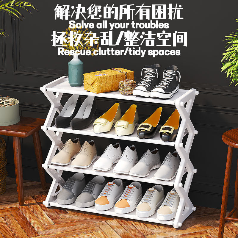 Shoe rack for home balcony storage rack dormitory x-shaped assembled shoe cabinet shoe rack multi-layer simple shoe rack