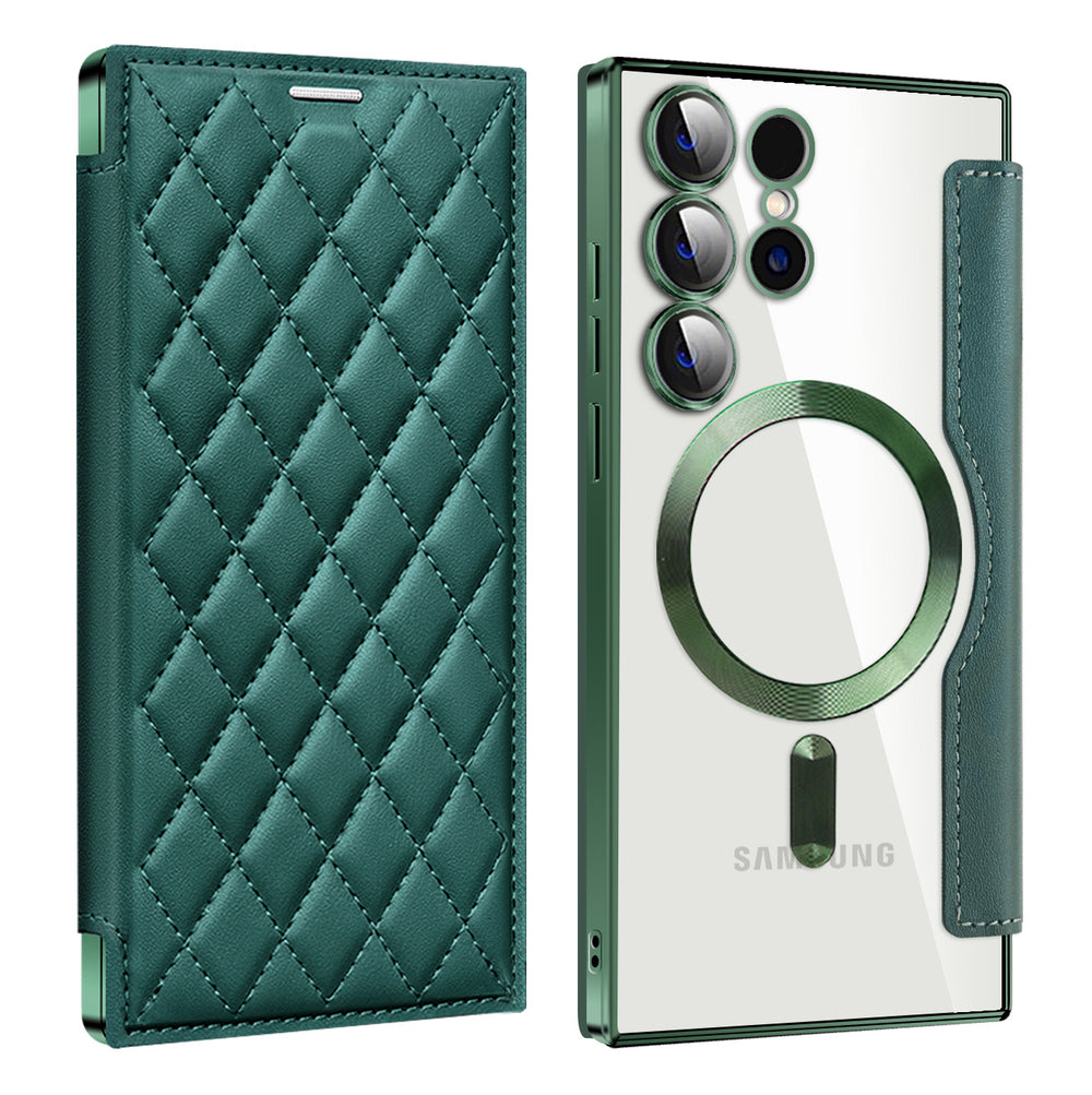 Suitable for a36 samsung s26ultra ya shield small fragrance magnetic leather case mobile phone case s24 all-inclusive flip protective cover