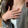 Oni korean ballet style bow necklace women's fashion niche design elegant sweet earrings
