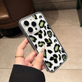 Suitable for iphone 17 pro max mint green leopard print phone case, apple 16 niche high-end 15 drop-proof hard case