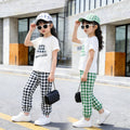 Girls' summer outfit set : trendy, stylish, and sporty - popular kids' clothing, big kids' short-sleeve summer two-piece set
