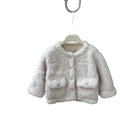 Girls' outerwear:  winter fashionable chanel-inspired warm fuzzy sweater for little girls and children