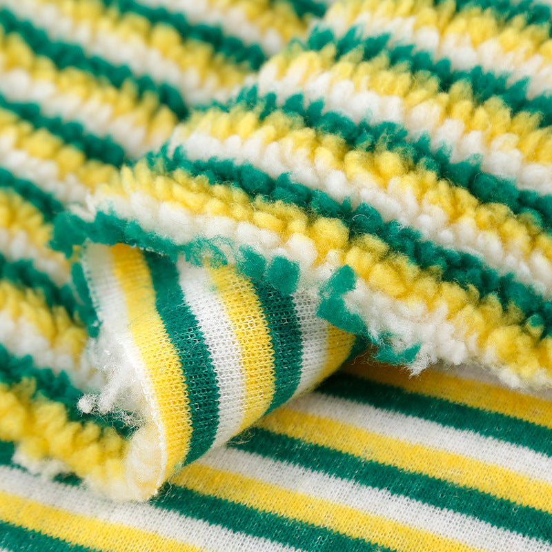 Lamb wool horizontal jacquard fabric, autumn and winter coat, pajamas, bags, toys, throw pillows, striped granular flannel fabric