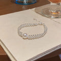 Autumn/winter pearl braided bracelet for women - chic, minimalist, exquisite beaded jewelry - high-value, perfect for students and best friends