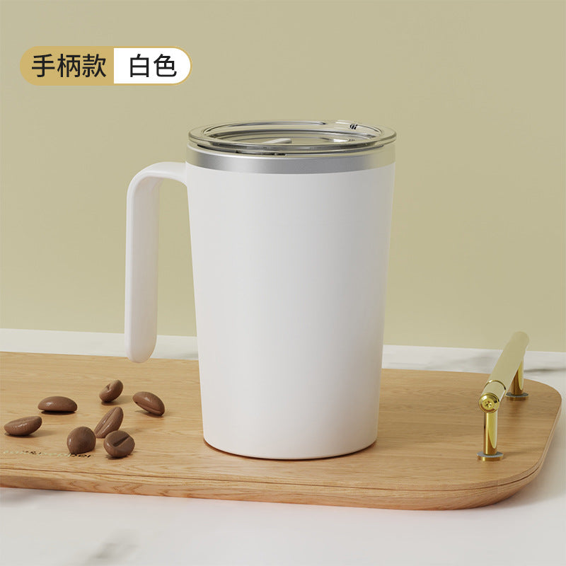 Coffee stirring cup - hands-free magnetic automatic coffee mixer - portable electric milk frother - stainless steel mug