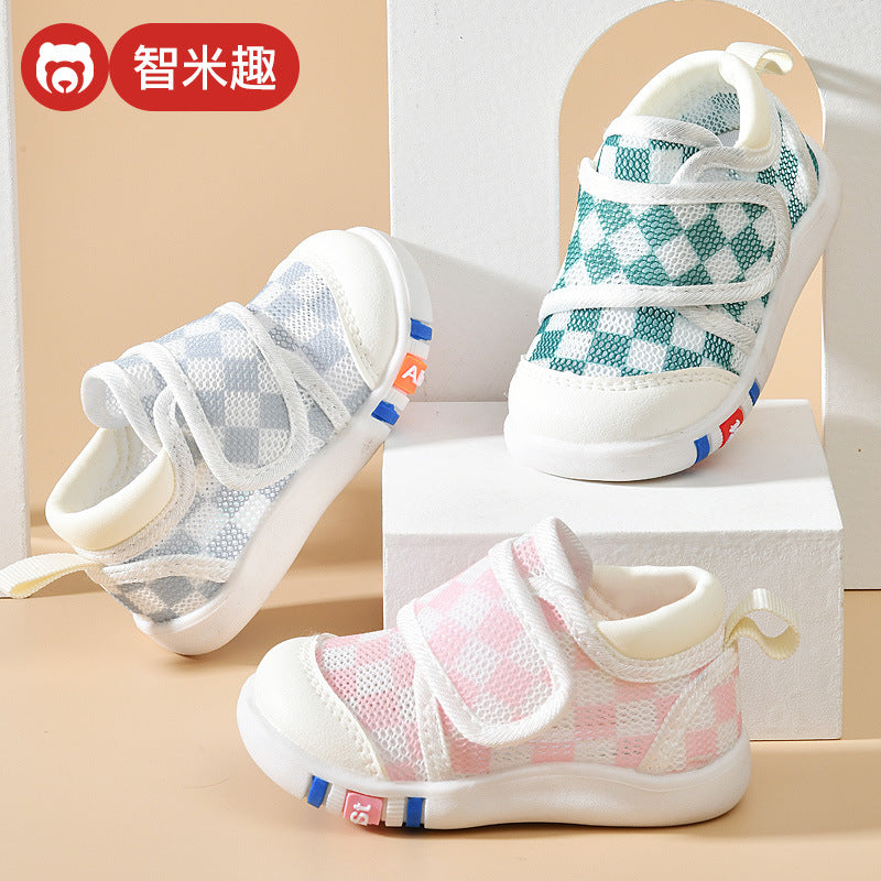 Baby sandals for boys, summer first walker shoes, 0-1-2 years old infant anti-slip soft sole mesh shoes for babies and toddlers, baby girl shoes