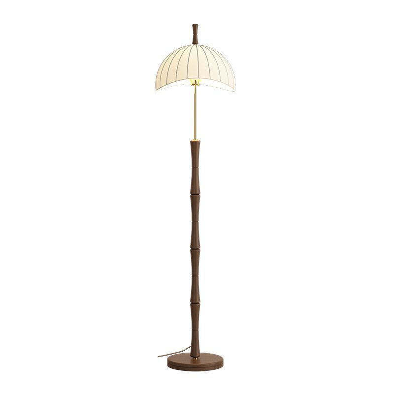 Vintage living room bedroom study ambient light solid wood walnut high-end French medieval wabi sandy wind floor lamp