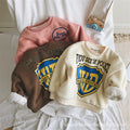 Children's winter sweatshirt  new collection: boys' and girls' crewneck top,  trendy cartoon print base layer