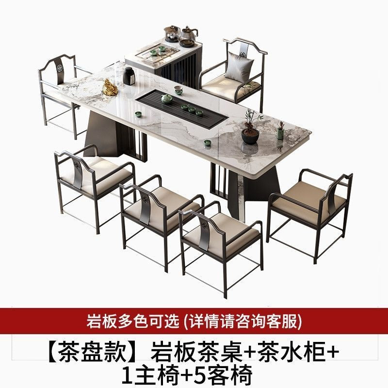 New chinoiserie luxury stone slate tea table table modern tea table and chair combination casualaccessible luxury office large board table tea making table