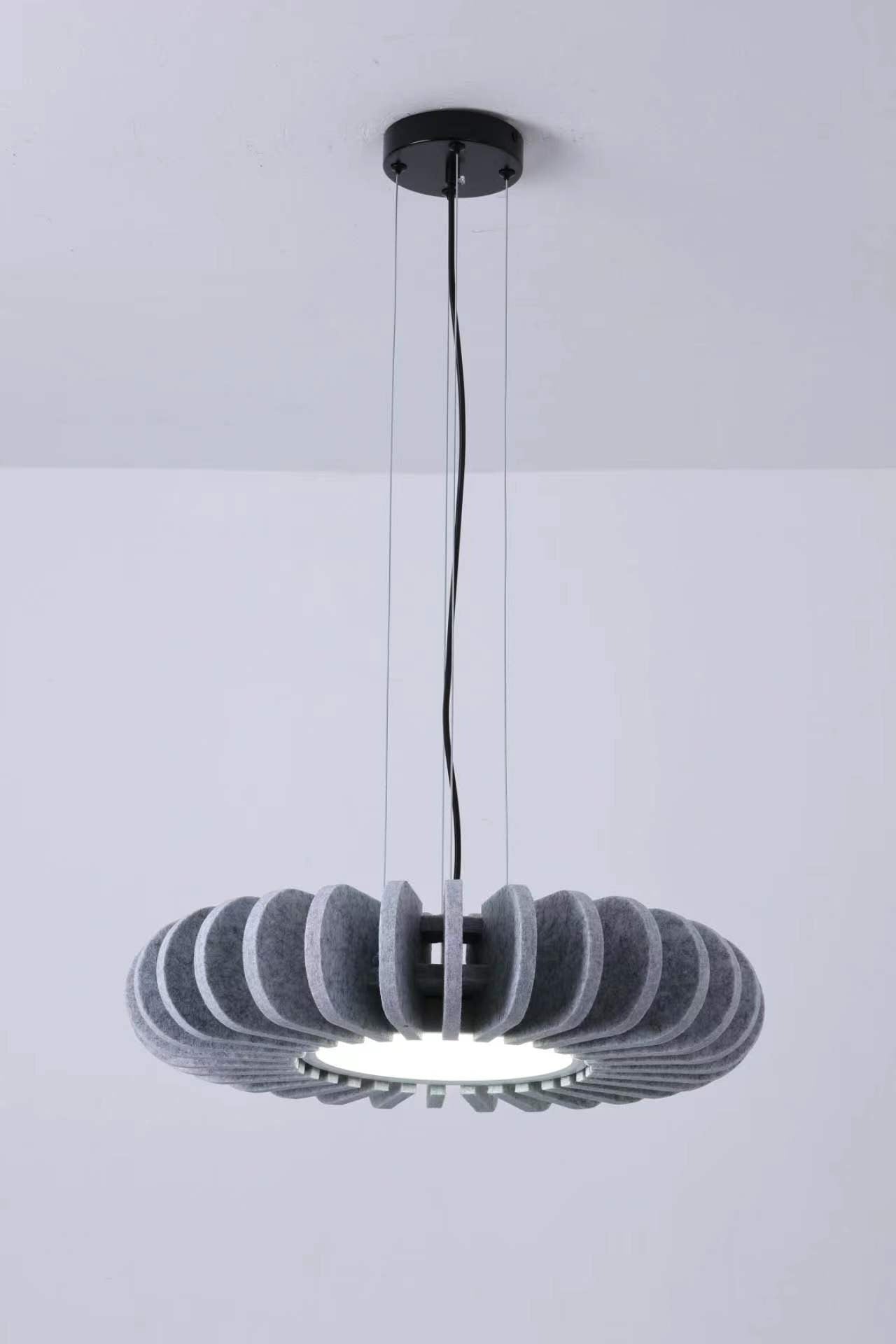 Felt chandelier, restaurant light, bar counter store, modern simple sound-absorbing cafe, home improvement lighting, Zhongshan ancient town lamps