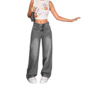Exportfashionjeans women's new hot-selling cross-border stylish street straight-leg pants washed fashion stretch jeans
