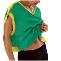 new arrival: women's casual fashion hollow-out solid color v-neck short sleeve yoga t-shirt top