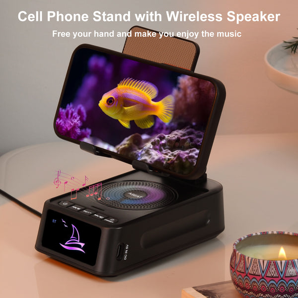 F22pro creative mobile phone holder smart home brand multi-functional bluetooth speaker lazy bracket three-in-one