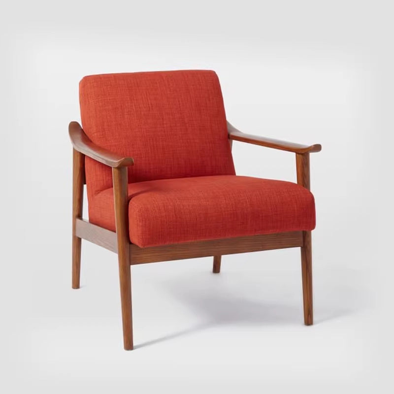 Single sofa chair for home scandinavian solid wood casual modern small apartment living room balcony casual chair designer single chair