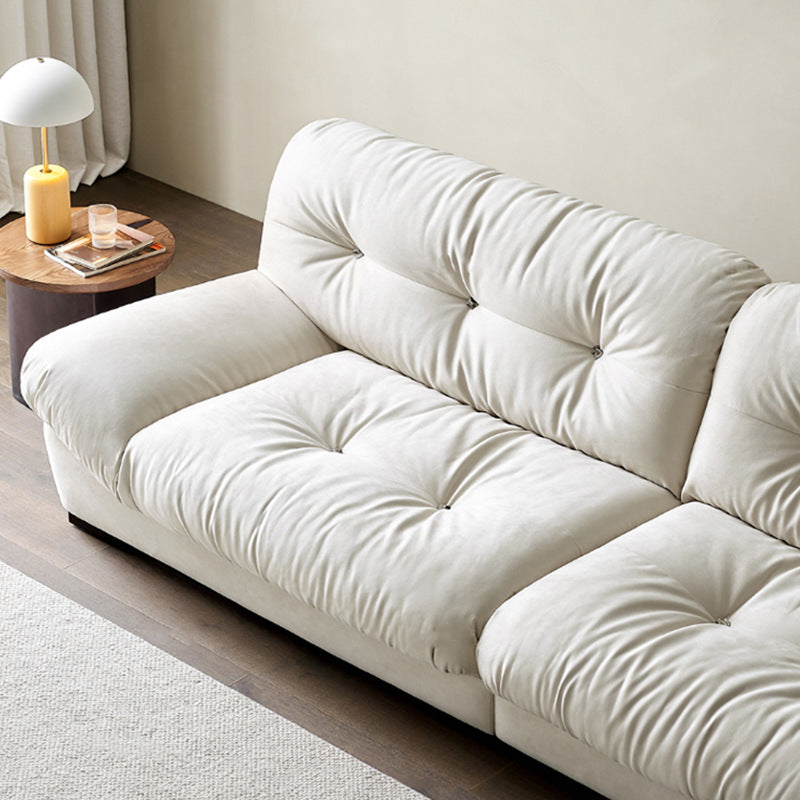 Foshan factory personalized cloud sofa italian living room straight row all-in-one cream style small apartment fabric sofa