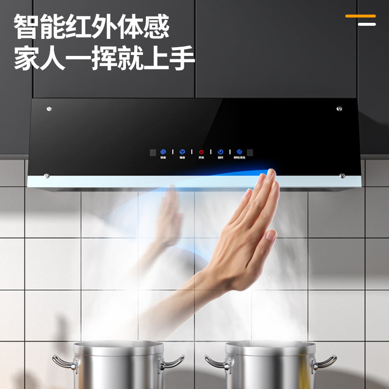 Wholesale high suction range hood for home kitchen automatic cleaning chinoiserie small old-fashioned top suction range hood