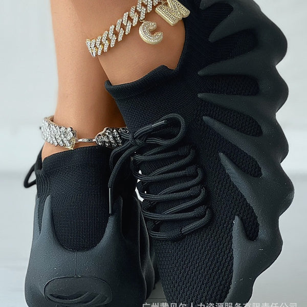 LZT5575 Korean version of fashion fly-woven octopus sports shoes platform women's volcano coconut women's shoes wholesale