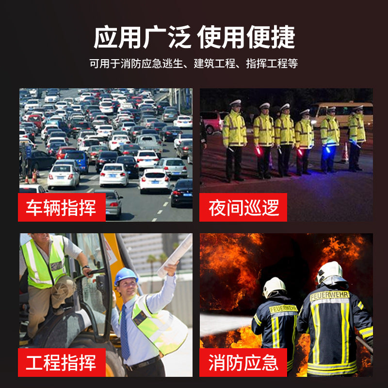 Traffic Baton Outdoor Lighting Warning Stick Flash Stick Handheld Glow Stick Evacuation Lifesaving Fire LED